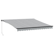 Tenda da Sole | Tenda parasole Retrattile Manuale Antracite e Bianco 400x350 cm