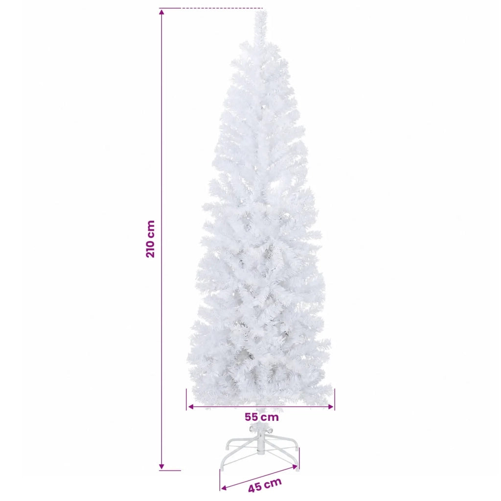 Albero di Natale Artificiale Sottile 210 cm PVC e Acciaio 42055243