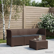 Divano da esterno-Divano da Giardino 3 posti con cuscini in look rattan PP 507468