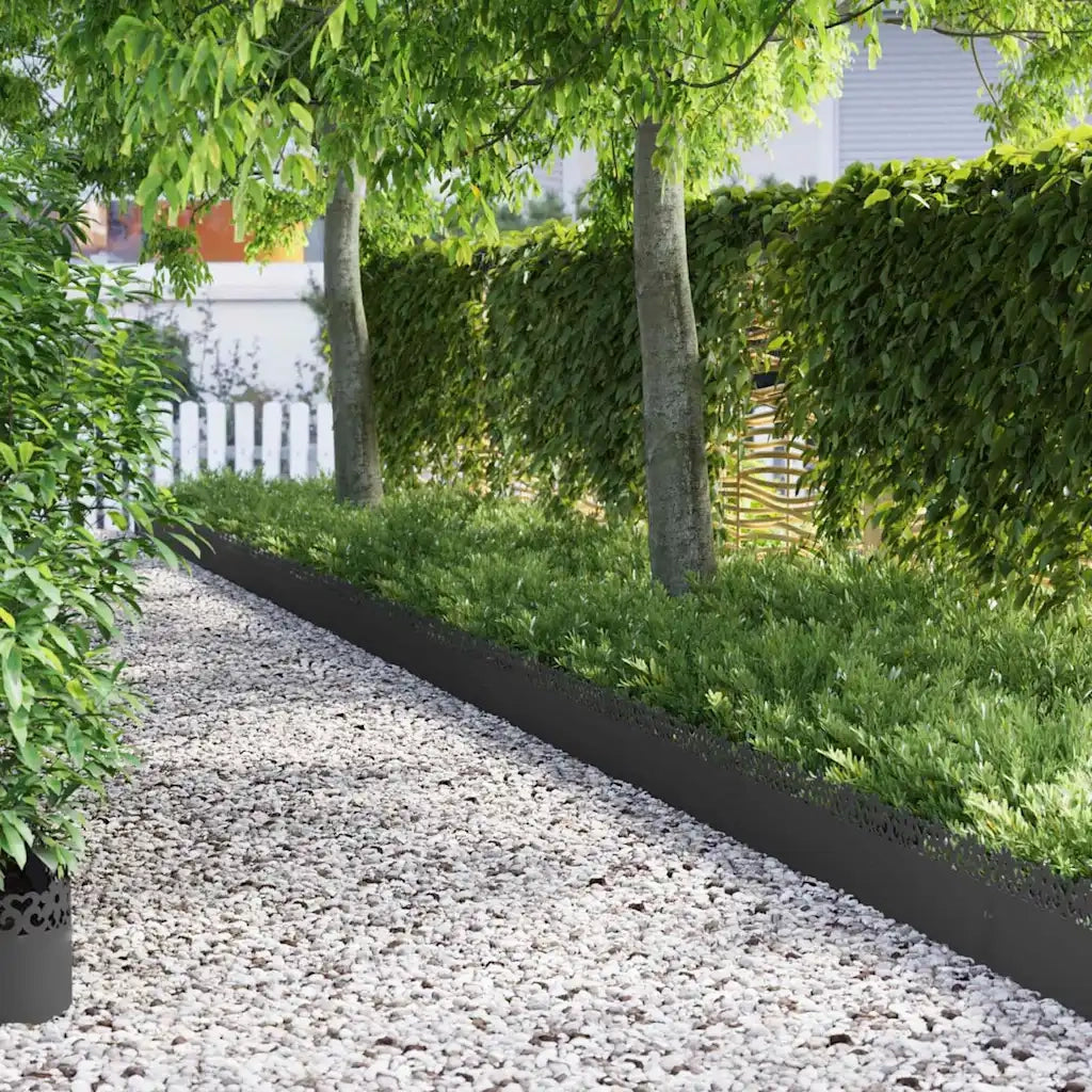 Bordure per prato 20 pz Nero 103 x 0,05 x 22 cm Acciaio CFW9365704
