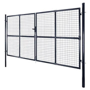 Cancello da Giardino in Rete di Acciaio Zincato 300x200 cm Grigio 143367
