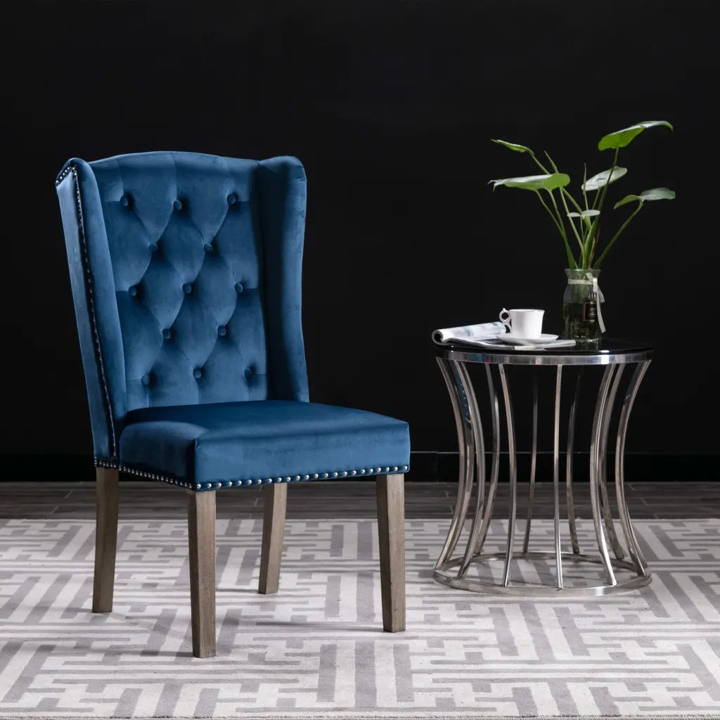 Sedie da Pranzo 2 pz Blu in Velluto cod mxl 29103