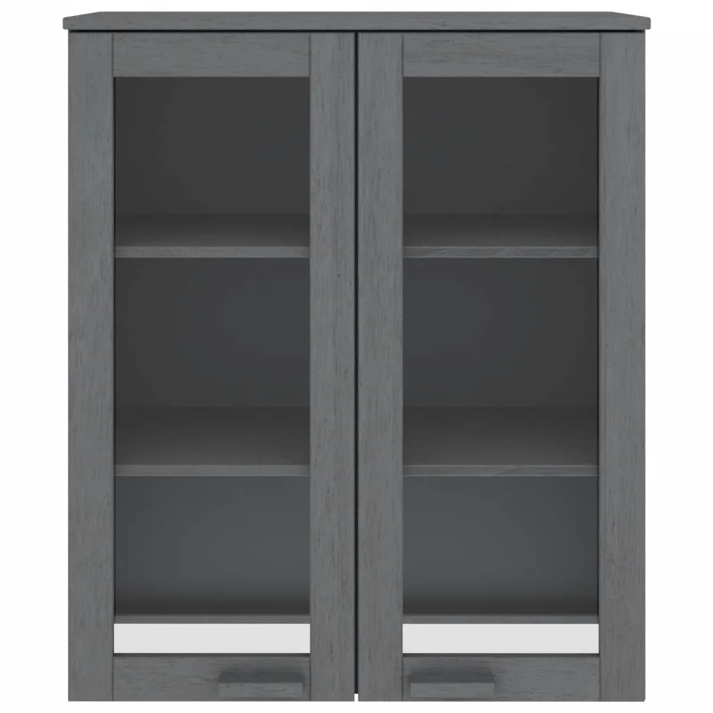 Scaffale Superiore per Credenza Grigio Scuro 85x35x100 cm Pino 340506