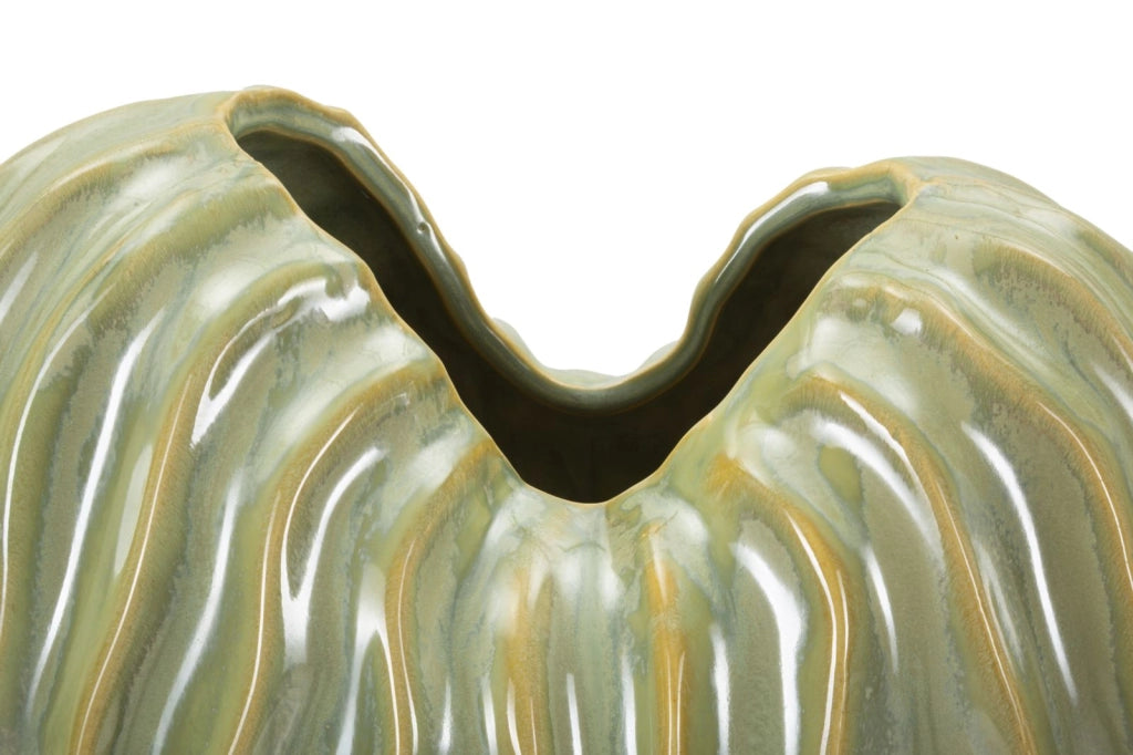 Vaso Venice 22x10x39 cm in Ceramica Verde