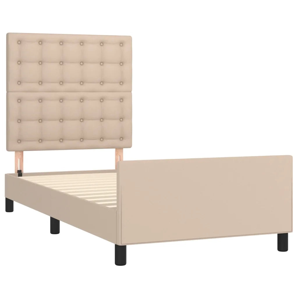 Giroletto con Testiera Cappuccino 90x190 cm in Similpelle
