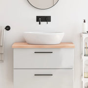 Piano Bagno 80x50x(2-4) cm in Legno Massello Non Trattato 3156024