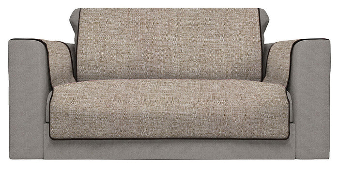 Copridivano con Copri Braccioli Seduta 60 cm in Poliestere Marrone