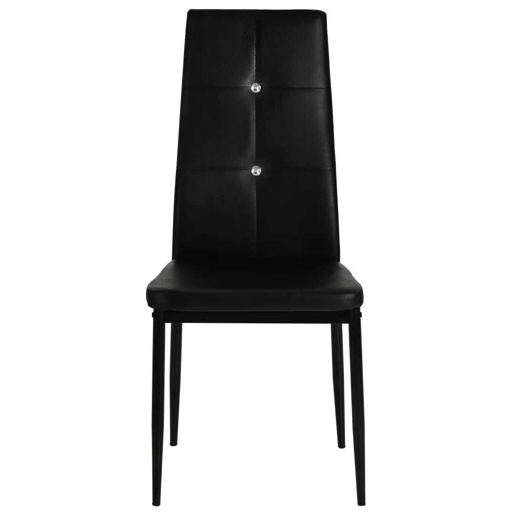 Sedie da Pranzo 4 pz Nere in Similpelle 246188