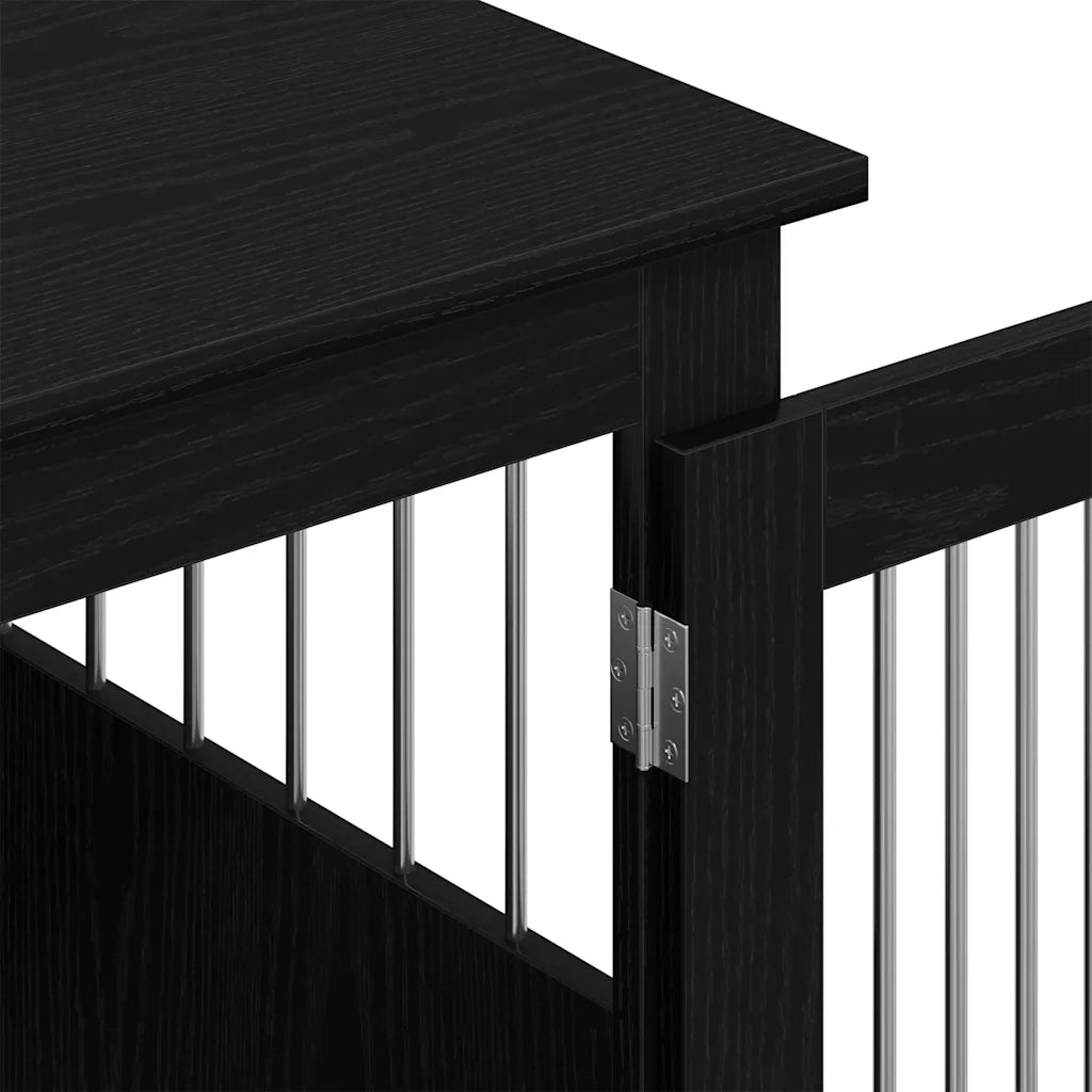 Mobile per cuccia per cani Rovere Nero 64,5x80x71 cm in legno ingegnerizzato 862177