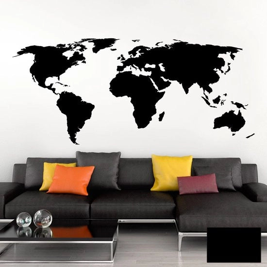 Sticker Mappa del Mondo Globe Terra 132 x 58 cm I Atlante Mondo Per Camera da Letto Per Salotto Sticker W698