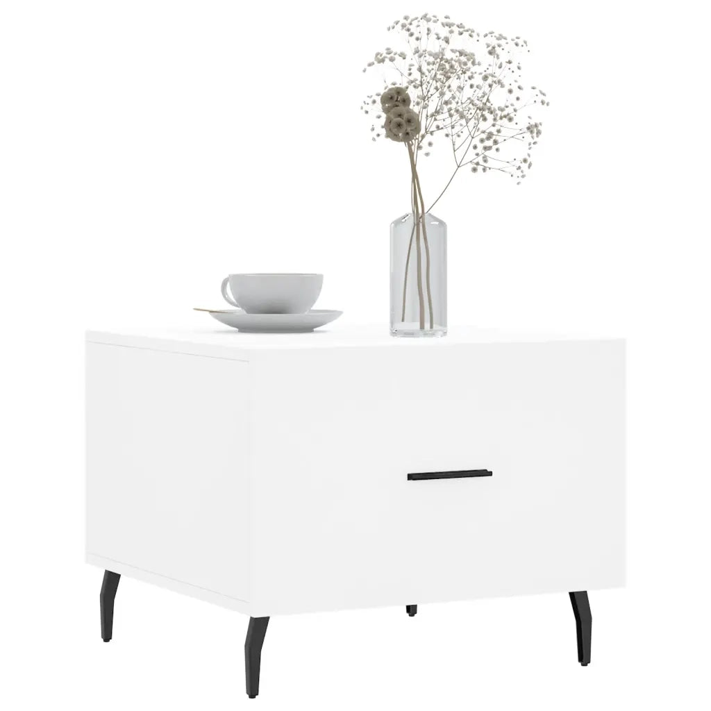 Tavolini da Salotto 2 pz Bianchi 50x50x40 cm Legno Multistrato