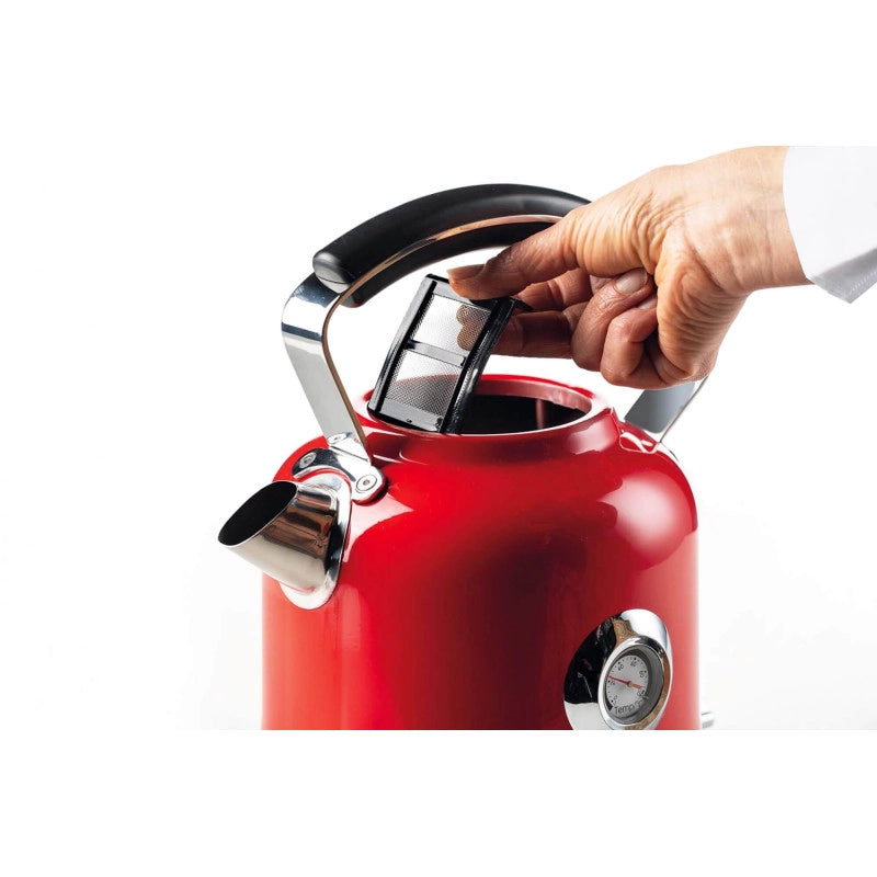 Bollitore Elettrico con Autospegnimento - 2000 Watt - 1,7 Litri - Rosso