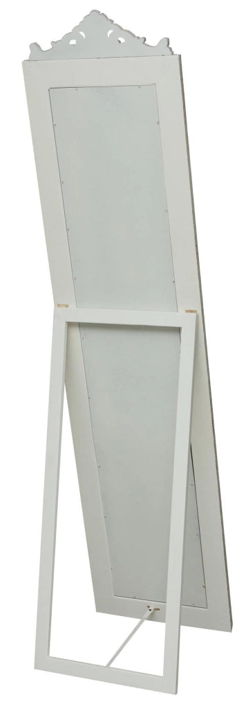 Biscottini Specchiera da terra finitura bianco anticato L43xPR4xH178 struttura legno.