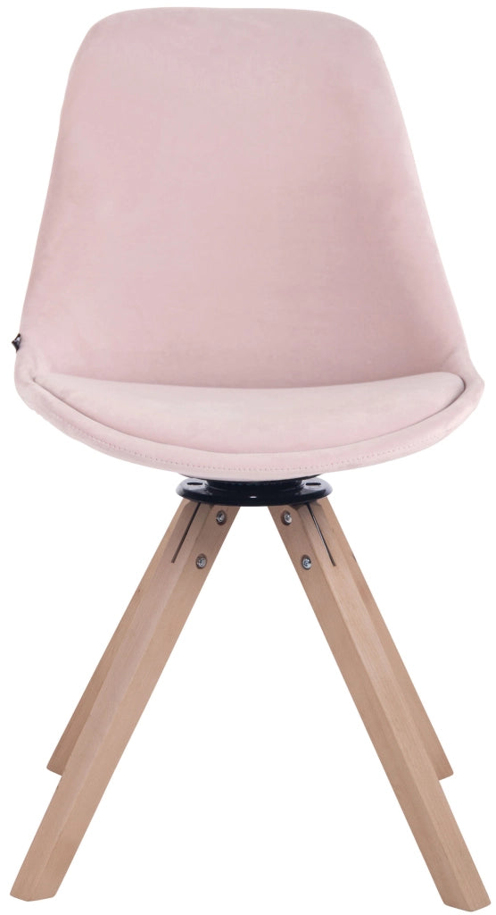 Sedia Pranzo Girevole Troyes In Velluto natura,rosa