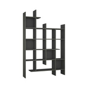 Libreria Achela, Scaffale da ufficio, Mobile portalibri, Biblioteca, 122x26h188 cm, Antracite