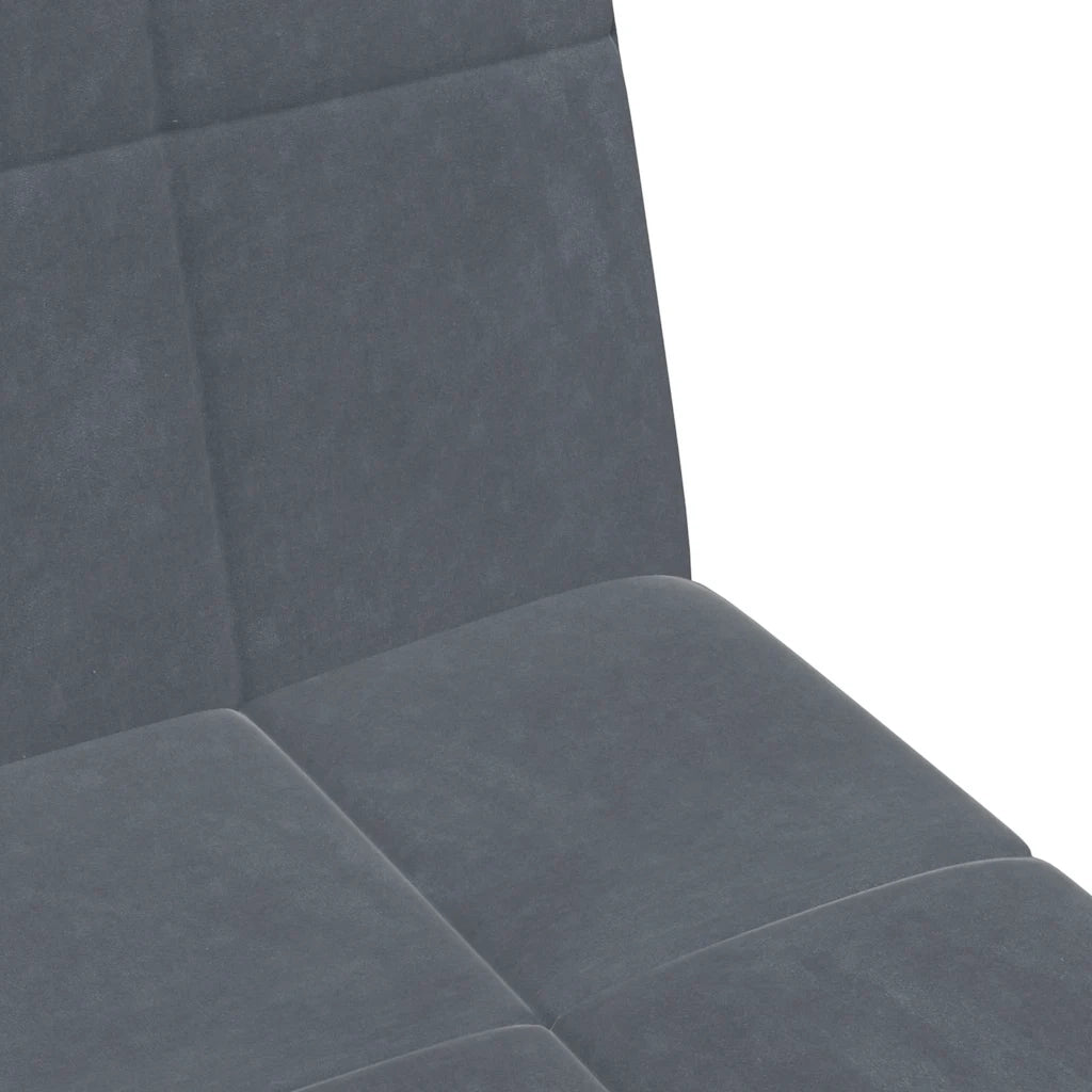 Divano Letto 2 Posti con Poggiapiedi-Sofa Letto 2 Posti-Daybed Grigio Scuro in Velluto 761405