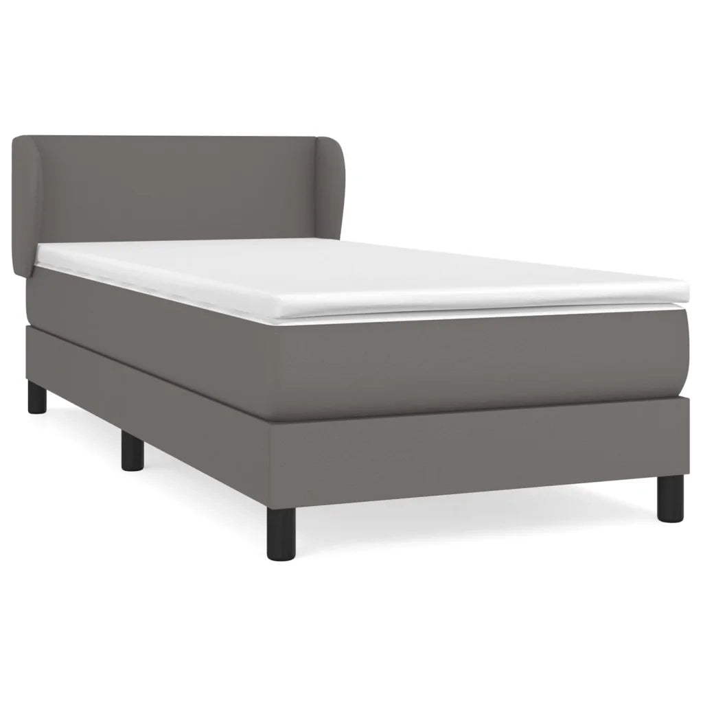 Giroletto a Molle con Materasso Grigio 100x200 cm in Similpelle