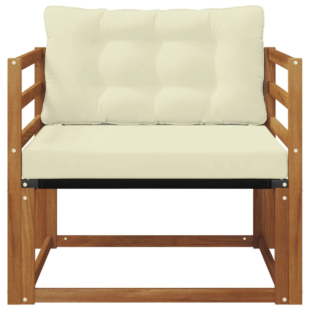 Set di divani da esterno-Sofa da giardino Legno di Acacia Massello e Textilene 573018