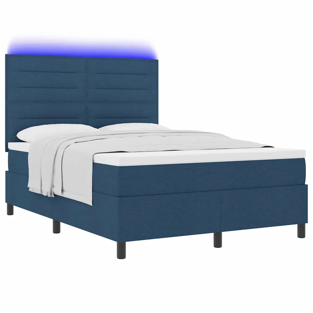 Letto a molle con materasso con led Blu 160 x 200 cm Tessuto 3342808