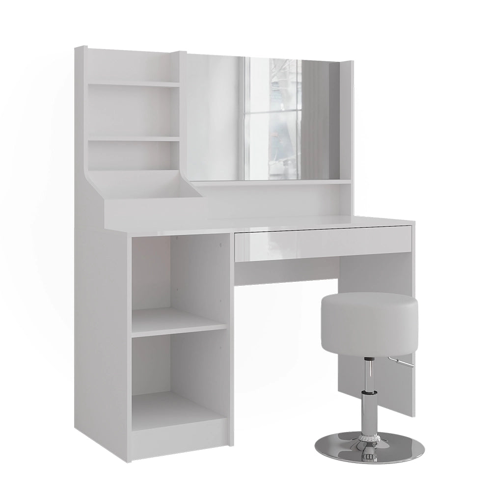 Vicco Tavolo da toeletta Bianco/bianco lucido 119.8 cm 4 parti