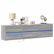 Mobile TV a Parete con LED-Mobile TV a Muro Grigio Sonoma 180x31x45 cm