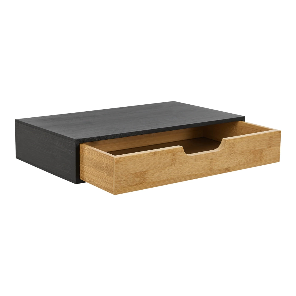 Set di 2 mensole da parete mobile contenitore moderno 40 x 24 x 8 cm nero naturale 03_0009737
