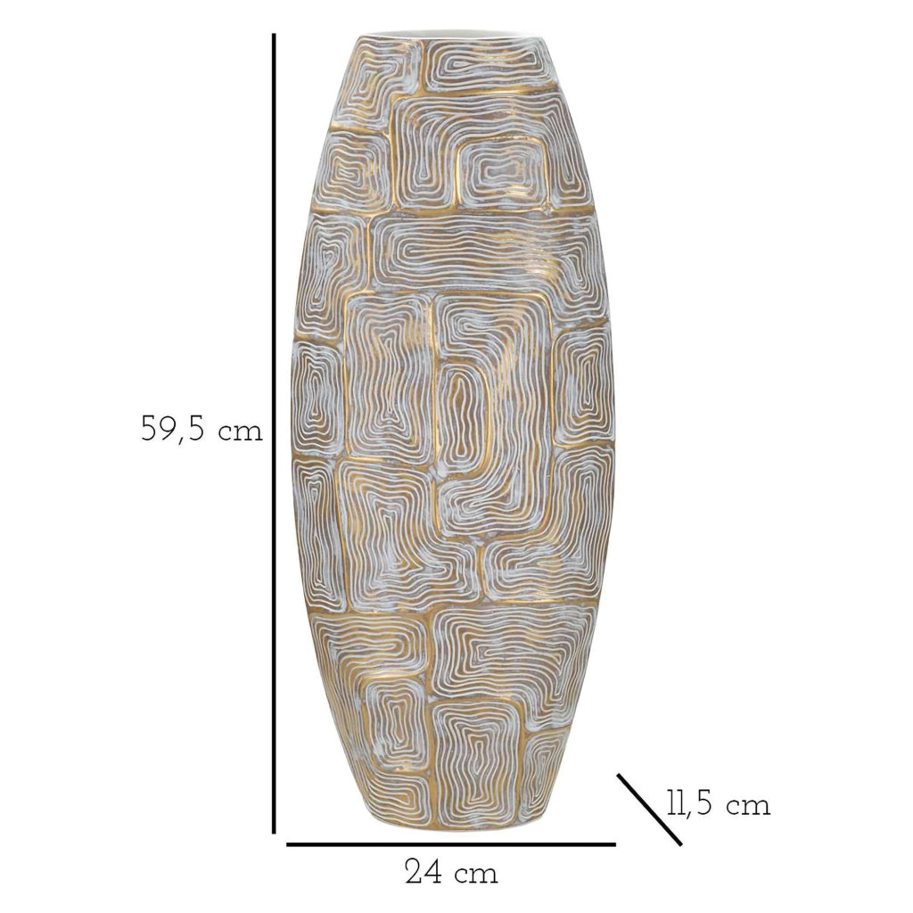 Bamorasi, Vaso Disegni con Linee Geometriche, oro