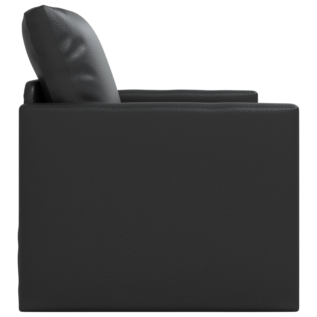 Divano Letto 2-in-1 Nera 74x77x81 cm Pelle Sintetica