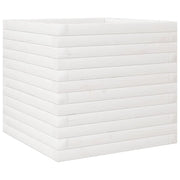 Fioriera | Cassetta per fiori | Vaso da Giardino Bianca 50x50x45,5cm Legno Massello di Pino
