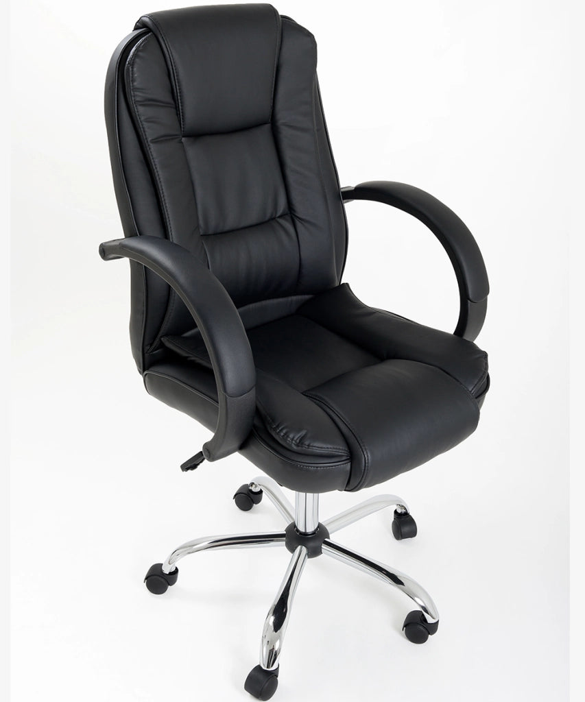 Poltrona da ufficio presidenziale ergonomica in ecopelle modello Smoke  con supporto lombare