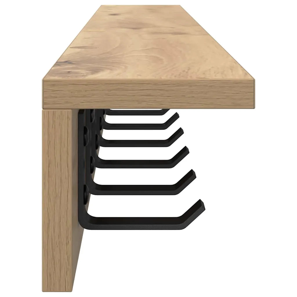 vidaXL Appendiabiti a muro rovere artigianale 100 x 10.5 x 10.5 cm