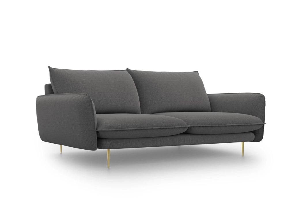 Cosmopolitan Design - Divano "Vienna" 3 posti in tessuto strutturato grigio scuro 
