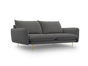 Cosmopolitan Design - Divano "Vienna" 3 posti in tessuto strutturato grigio scuro 