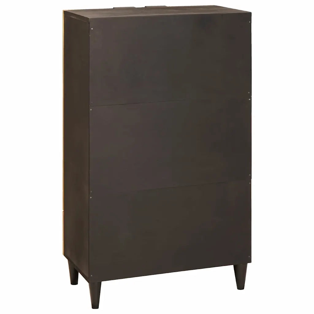 vidaXL Mobile laterale con cassetto Nero e Oro 60 x 33.5 x 100 cm