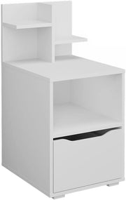 Comodino Ruben, Bianco, 40 x 82.2 cm con cassetto