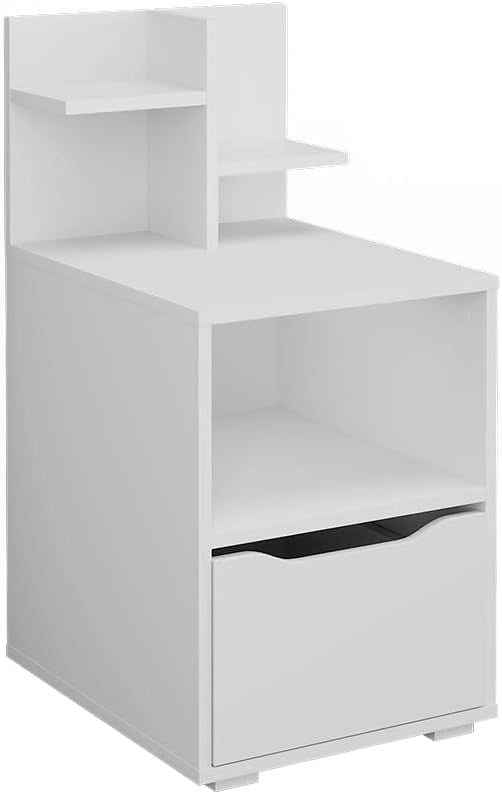 Comodino Ruben, Bianco, 40 x 82.2 cm con cassetto