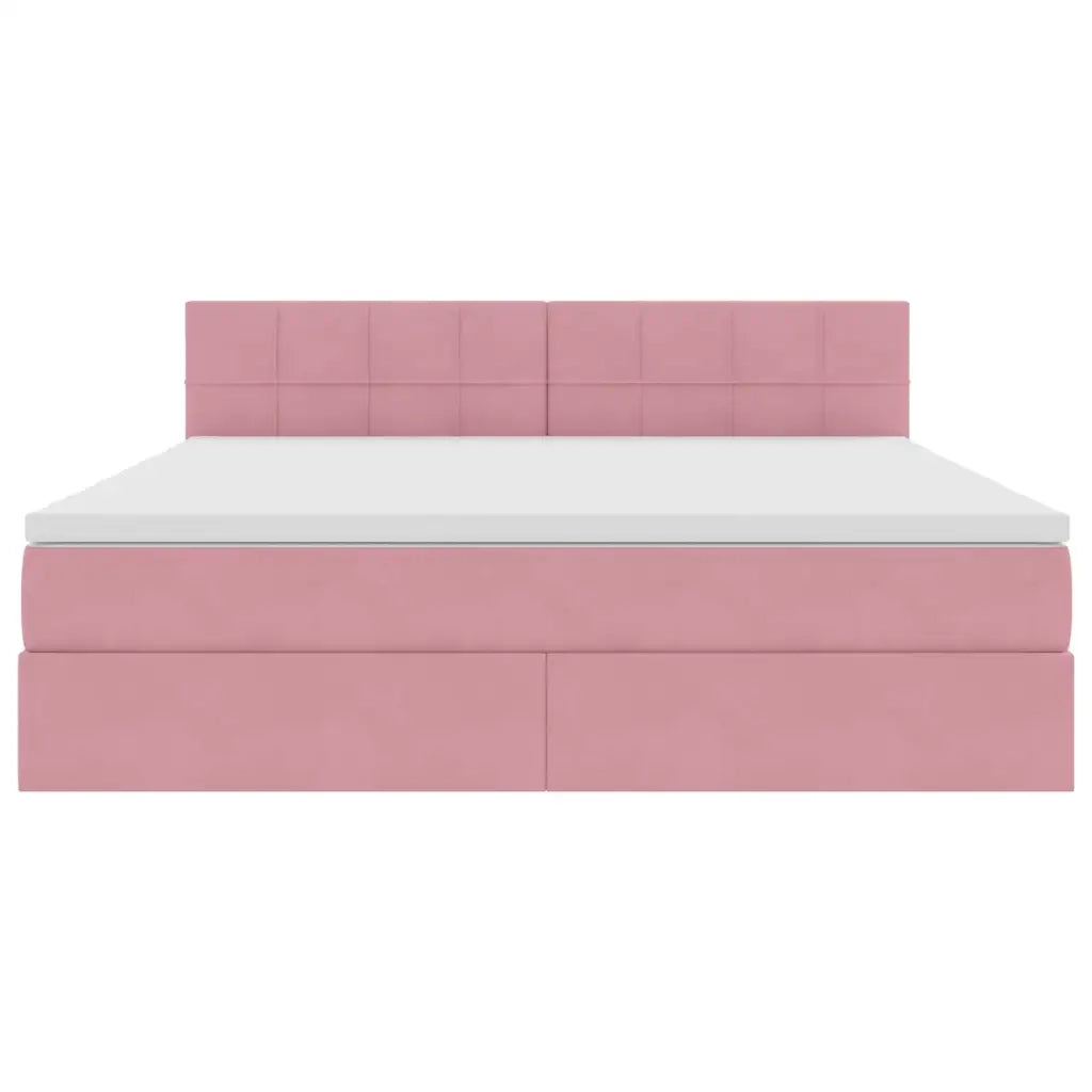 Letto con Contenitore con materasso Rosa 180 x 200 cm Velluto 3370778
