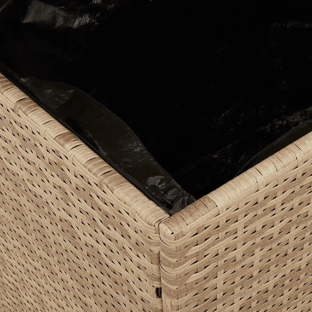 Contenitore da Giardino Beige 110x50x54 cm Polyrattan e Acacia CFW2992052