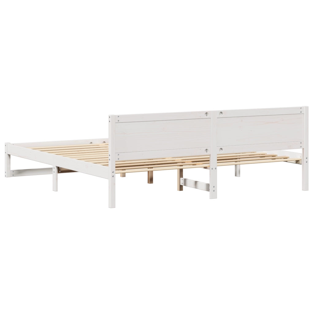Telaio Letto Bianco Legno 200 x 200 cm Durevole