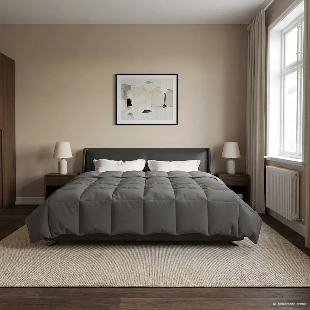 Duvet Invernale Grigio chiaro 240 x 260 cm Microfibra