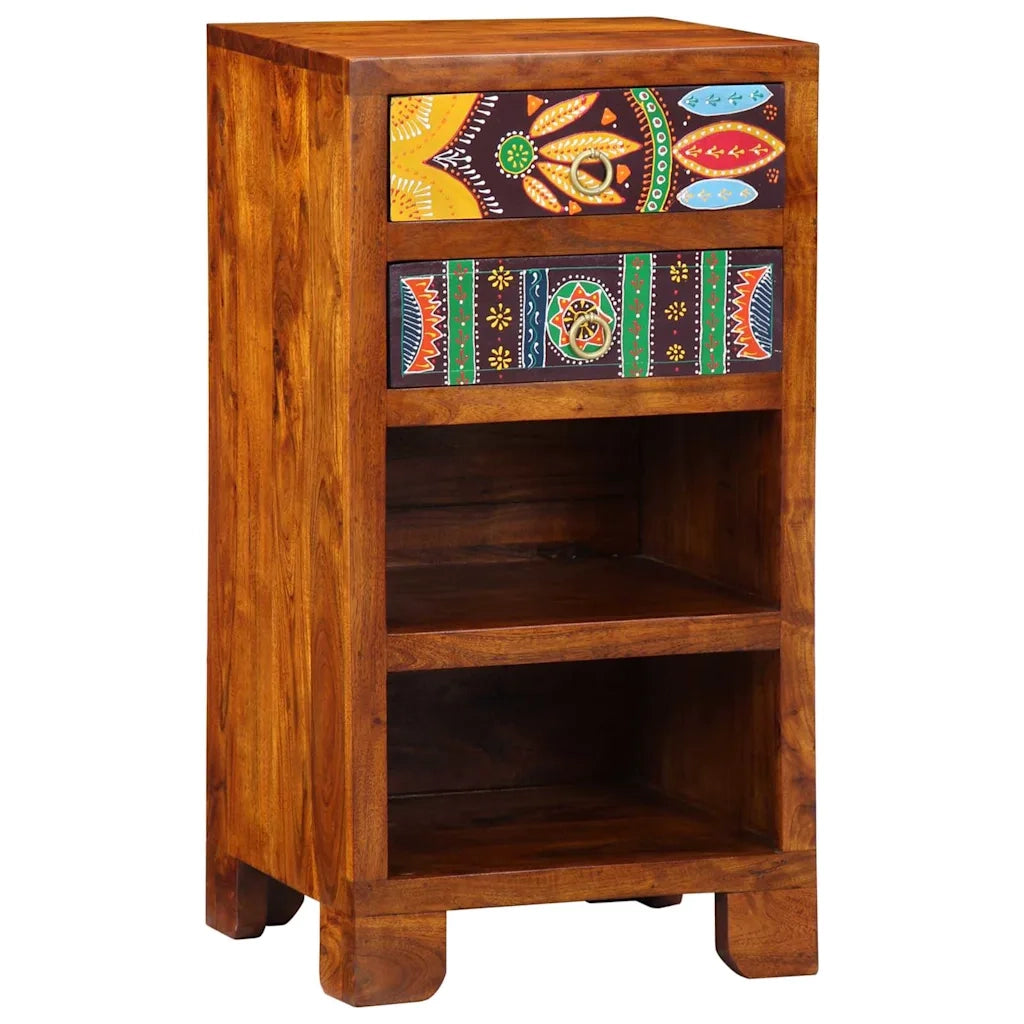 Tavolino Floreale con cassetto Marrone 40 x 35 x 75 cm 4016527