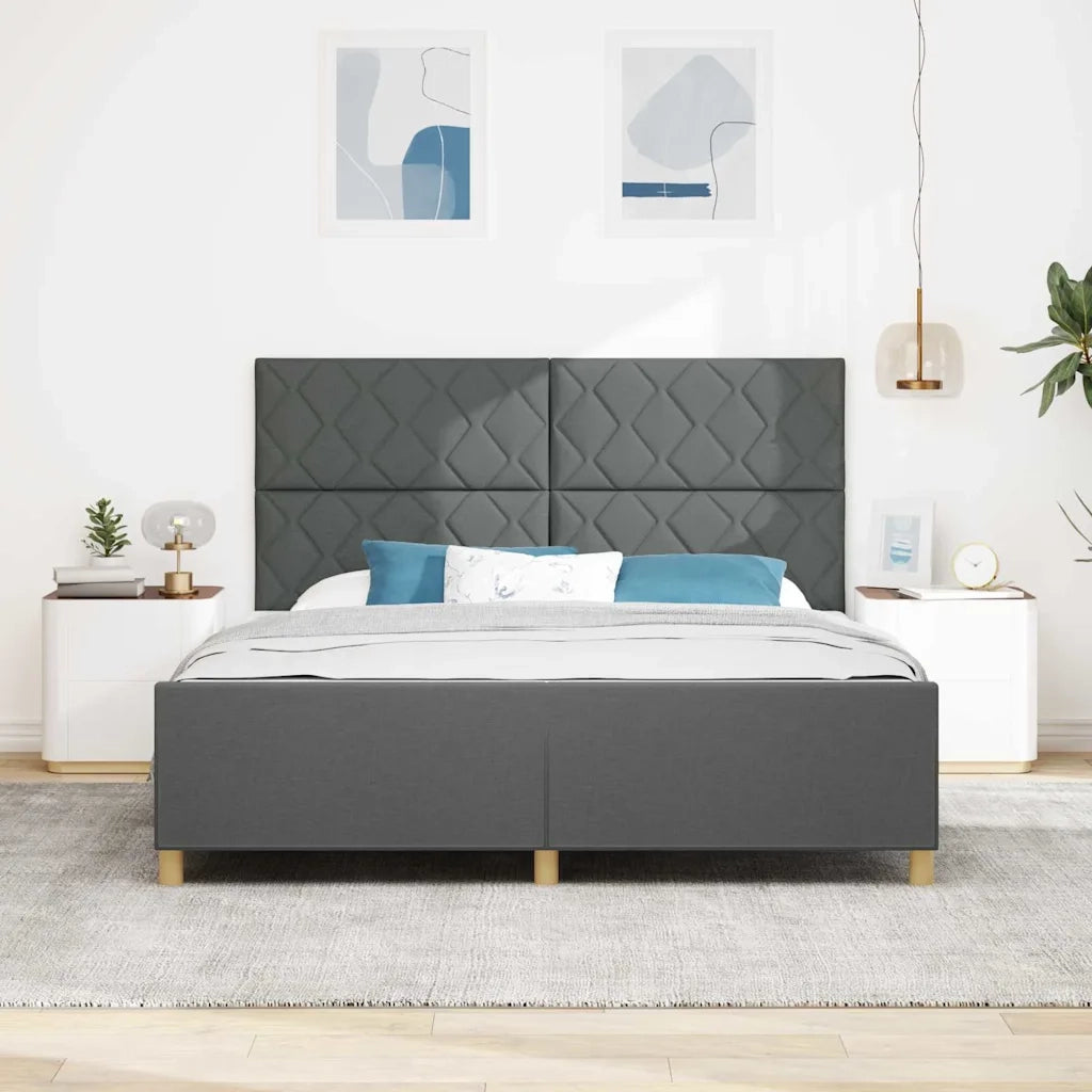 Struttura del letto Grigio scuro 180 x 200 cm Tessuto 3344824