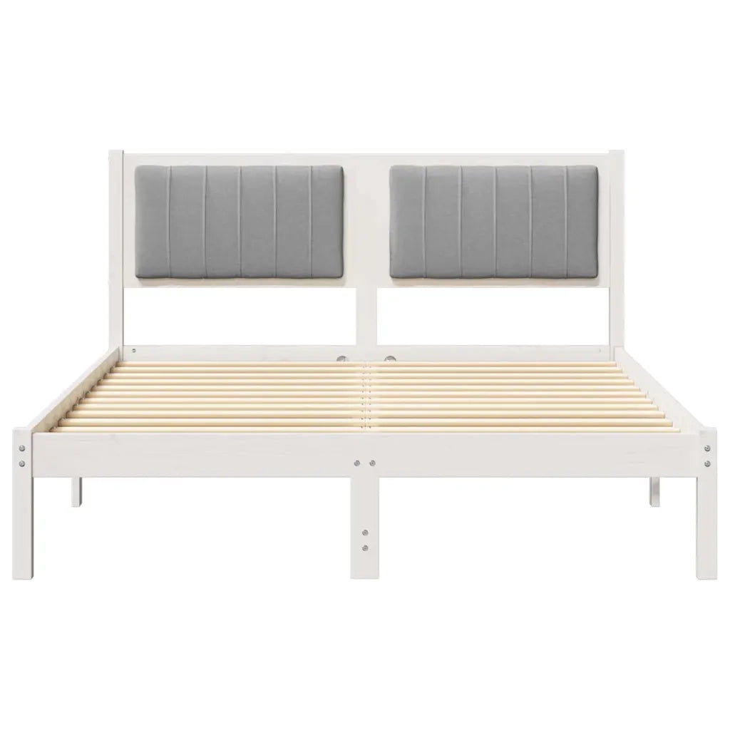 Letto con Testiera Rivestita Grigio chiaro 135 x 190 cm 878273
