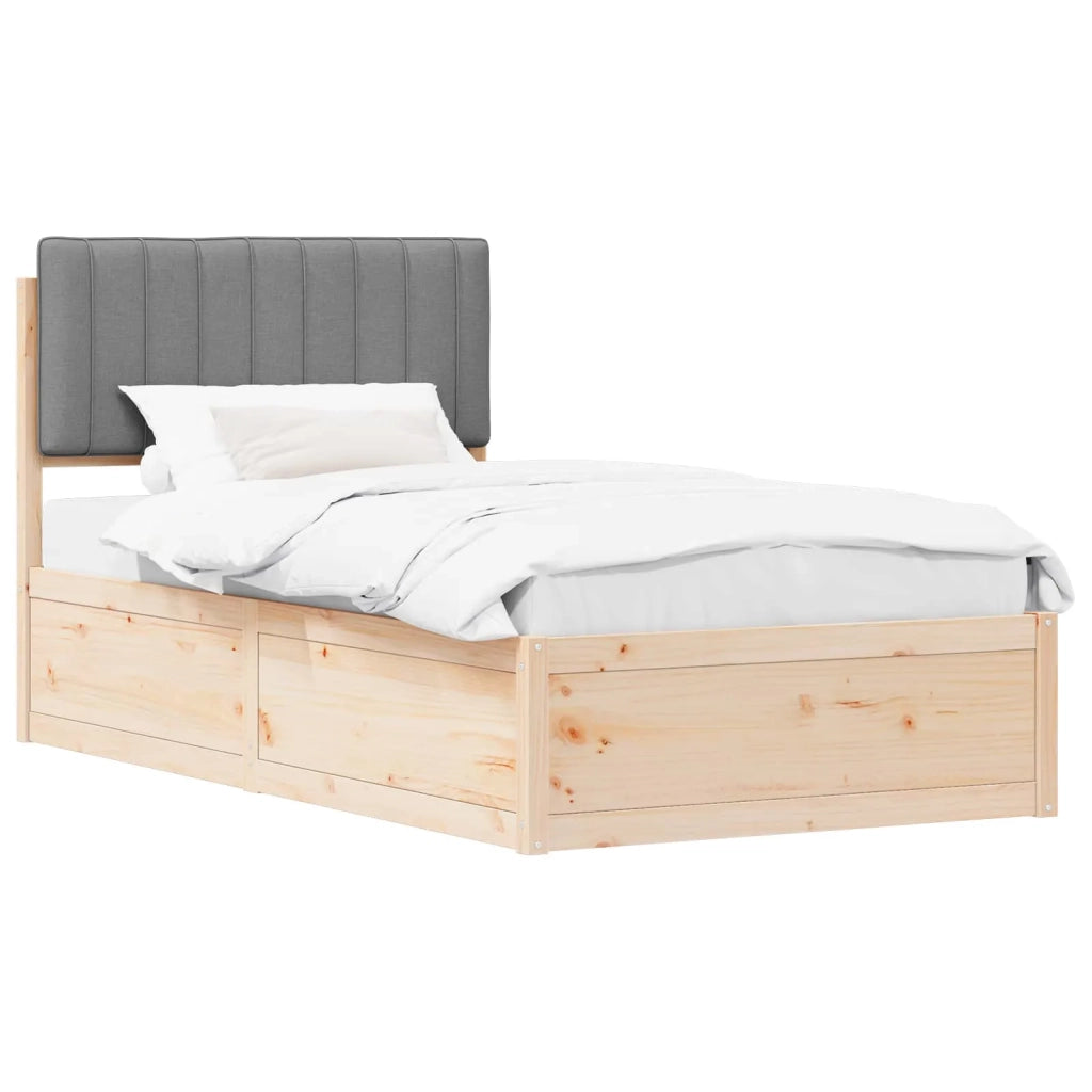 Letto con Testiera Rivestita Grigio chiaro 100 x 200 cm 877789