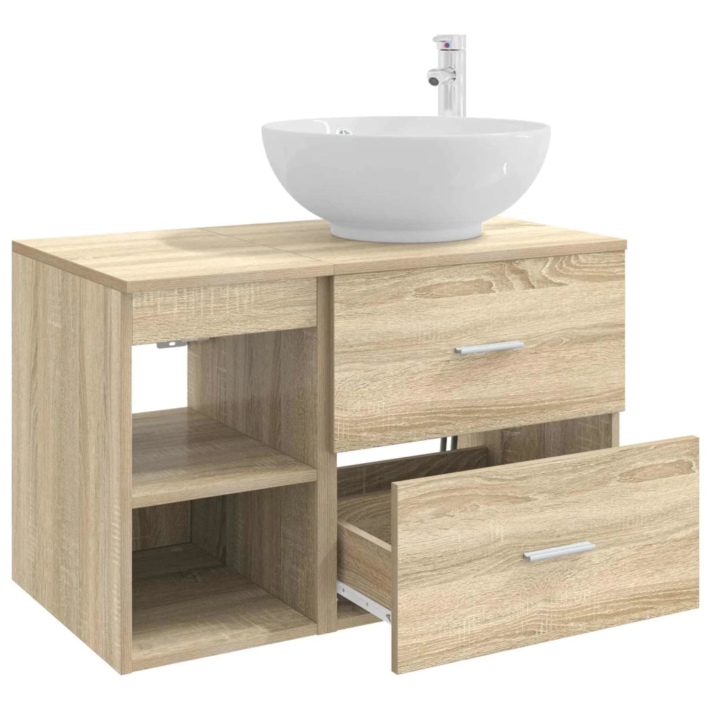 Set di mobili per il bagno 2 pcs Rovere Sonoma 3403914