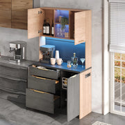 Colonna cucina moderna in MDF con LED e presa USB