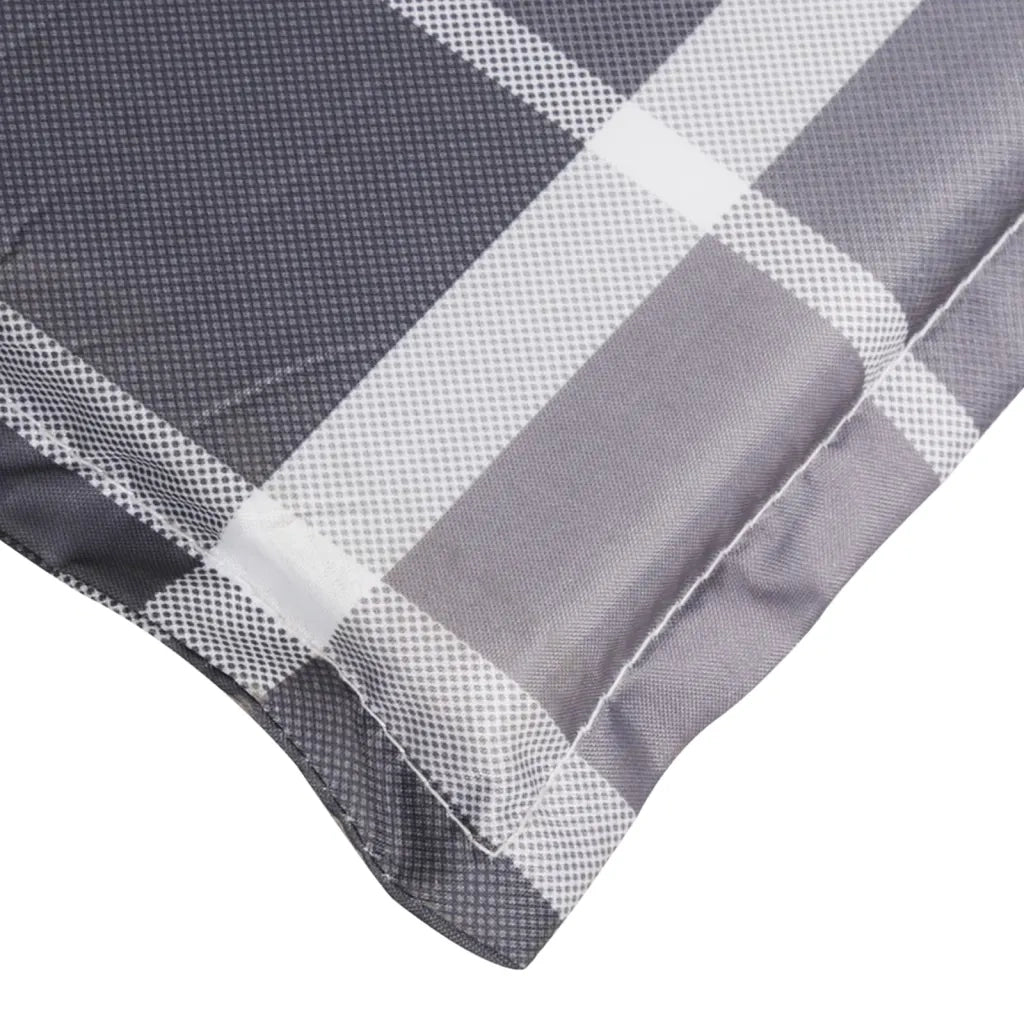 Cuscino per Lettino a Quadri Grigi 200x50x3cm Tessuto Oxford 314202