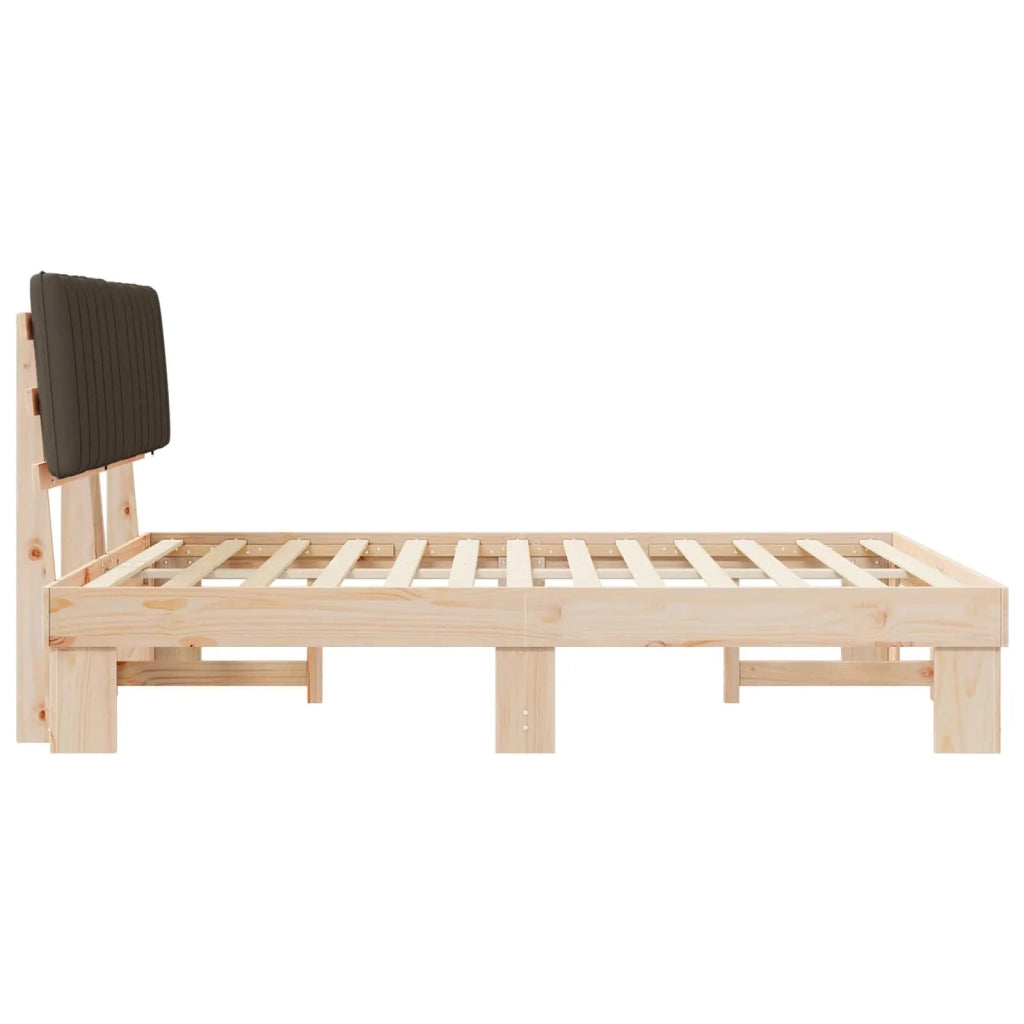 Letto con Testiera Rivestita Talpa 160 x 200 cm Pino massello