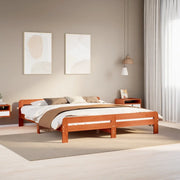 Letto senza Materasso-Struttura Letto Marrone Cera 200x200 cm in Legno di Pino 323457