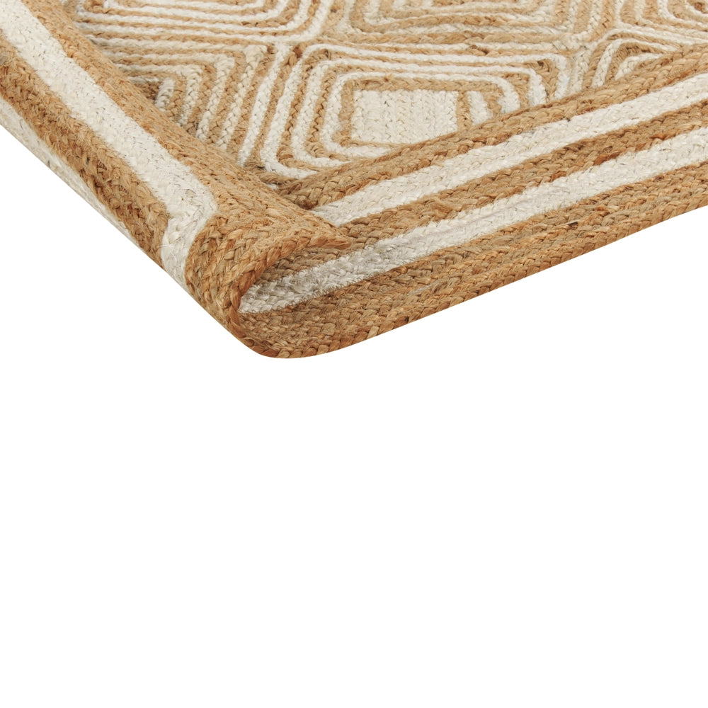Tappeto area Beige Juta 160 x 230 cm Tessile intrecciato fatto a mano in stile boho naturale